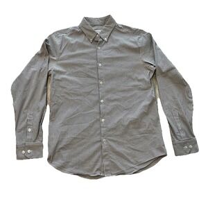 Mizzen & Main Shirt Mens Large Blue Button Down Trim Fit Leeward Striped